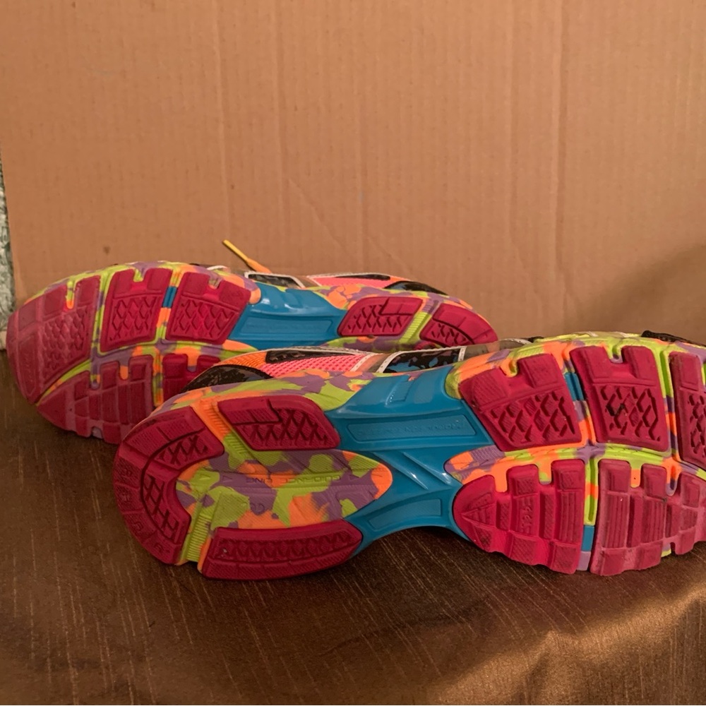 Asics Women's Neon and Black Athletic Shoes - Picture 5 of 10